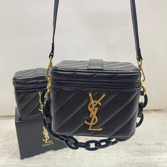 YSL Beaute Vanity Case VIP GIFT YVES Saint Laurent Bag Black Quilted Chain NEW - Picture 1 of 3